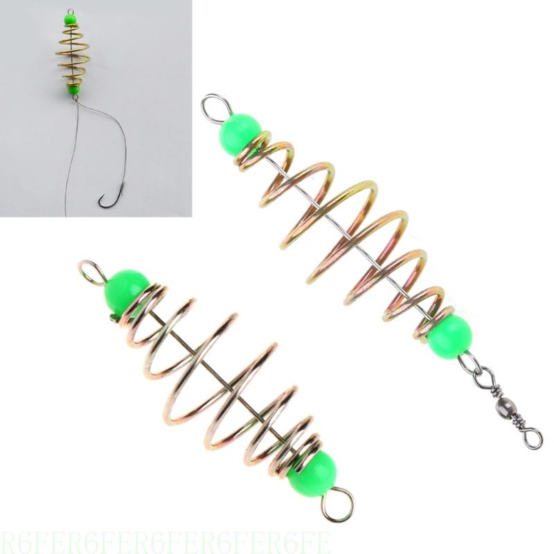 R6FE Isca pesca Conjunto 10 carpa isca pesca com gaiola com contas pendentes para a pesca Small Lake