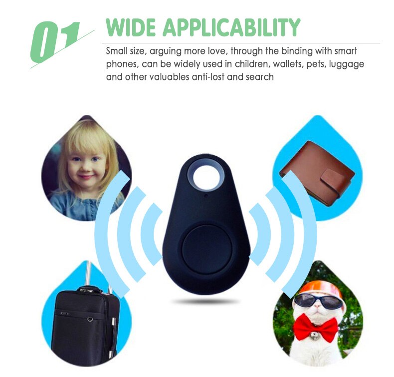 For Kids Pet Dog Cat Mini Anti-lost Keychain Smart GPS Locator Bluetooth Activity Tracker Selfie Finder Device Waterproof