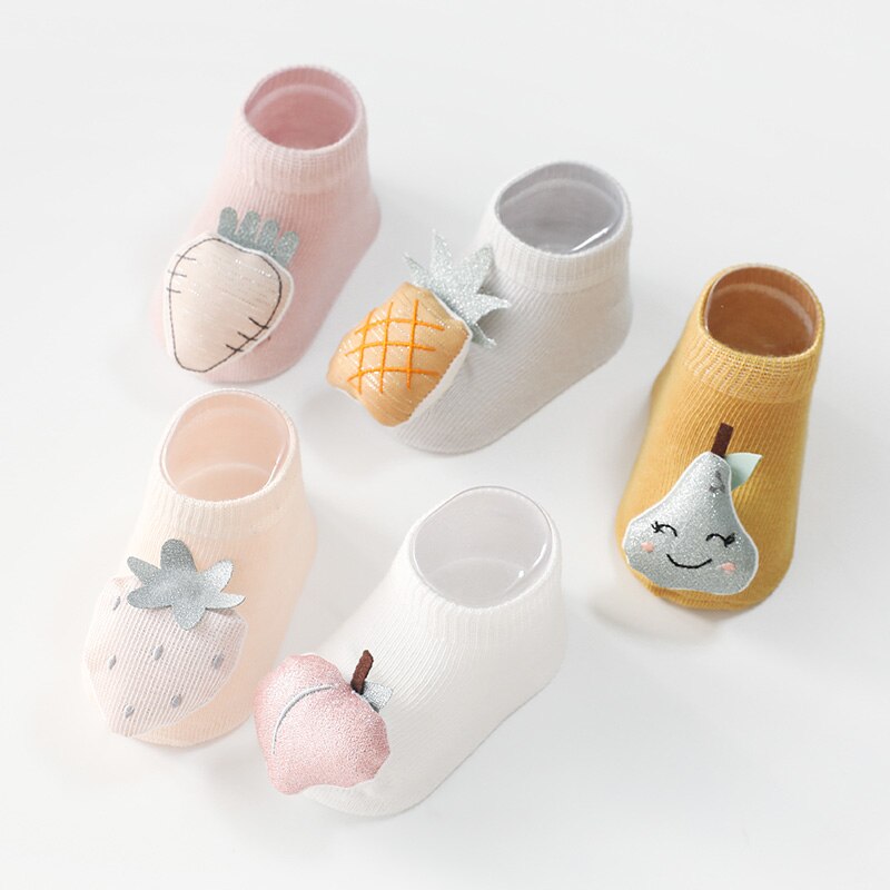 Baby Girls Boys Cartoon Ankle Socks Cotton Newborn Anti- Slip Floor Sock fruit Brand Summer