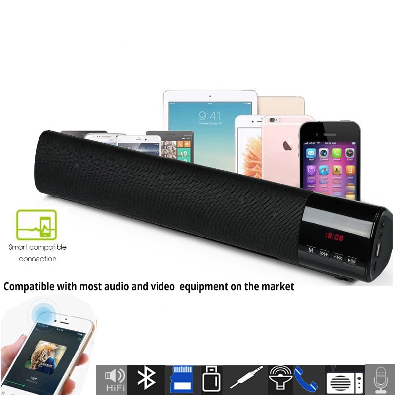 TV Sound Bar Portable boombox phone PC Speaker Bluetooth Wireless loudspeaker Home Theater System soundbar Radio mp4 player