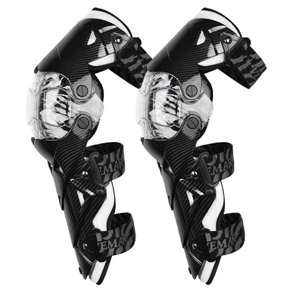 Rodilleras rosas para motocicleta para mujer, protectores de rodilla para Moto, Motocross: E-18 White