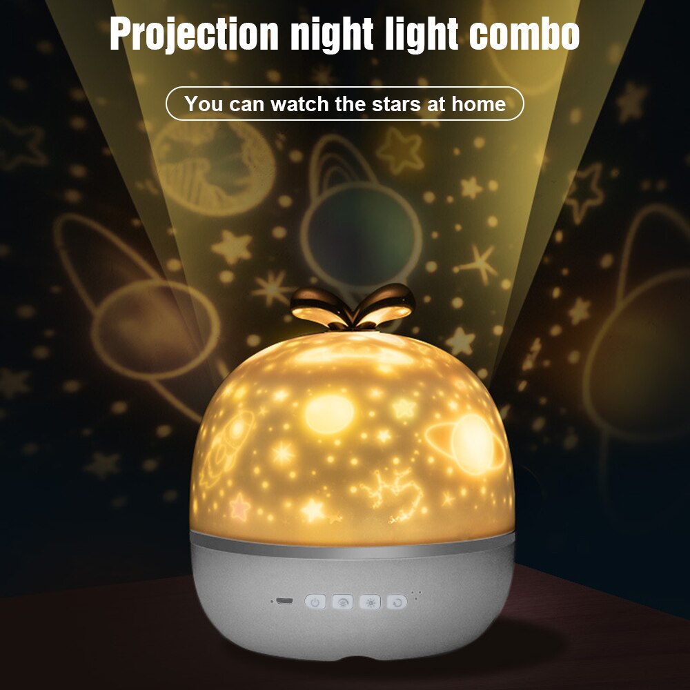 Stjärna natt musik ljus projektor högtalare usb laddningsbar universum stjärnhimmel 360 rotera led lampa färgglada blinkande barn baby