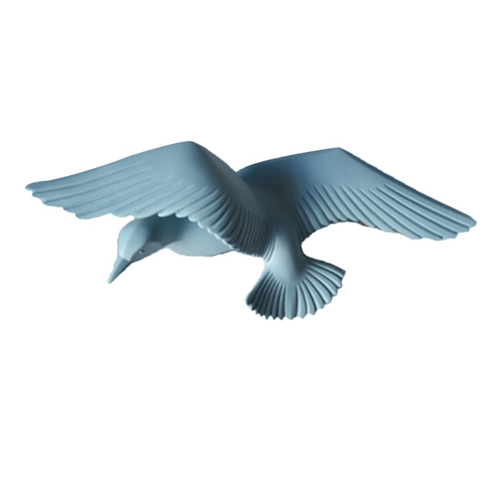 3D Resin Flying Seagull Birds Crafts Wall Art Sculpture Living Room Bedroom Wall Hanging Decoration: Blue E