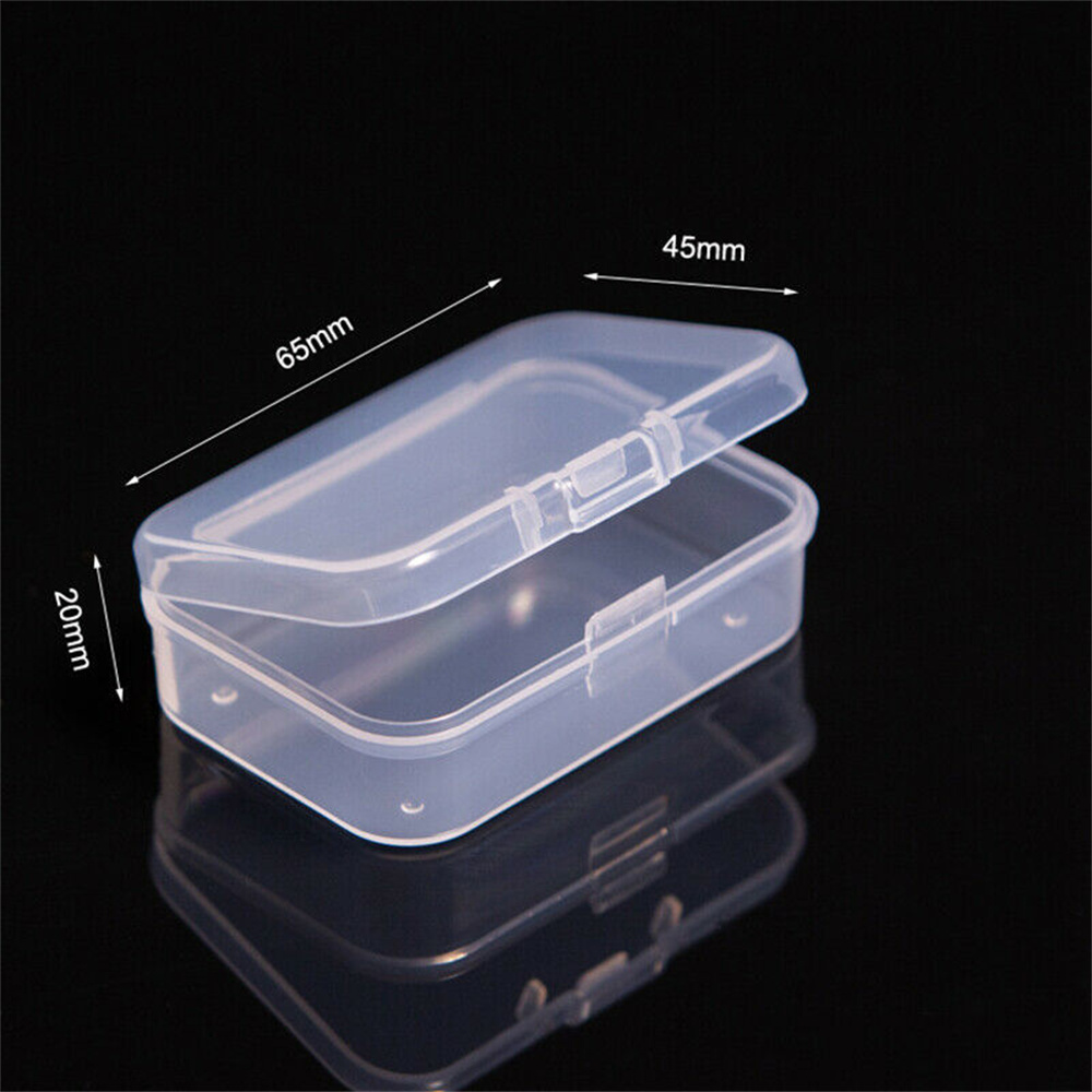 1PCS Mini Square Storage Box Clear Plastic Small Box Jewelry Dustproof Packaging Storage Container Beads Case Rectangular Box