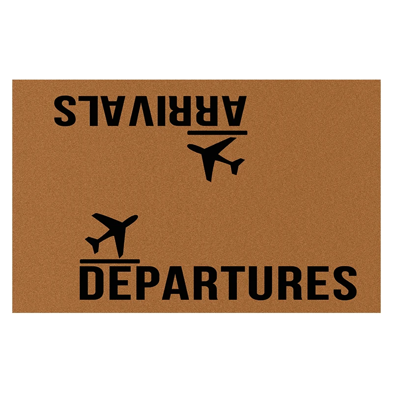 Chegada engraçada russa partida boa vinda esteira entrada novidade tapetes chão sinal do aeroporto não deslizamento de borracha tapetes interior tapete: 45cmx45cm / ROXO