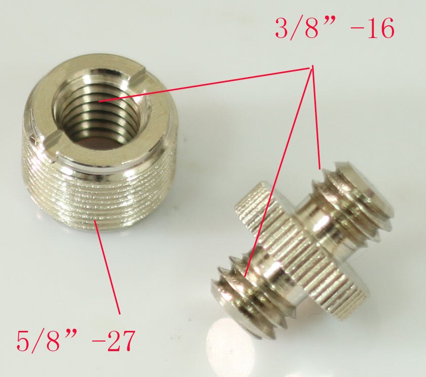 assembly unit Microphone Screw Thread 3/8"-16 male to 5/8"-27 male Adaptor tripod mic camera