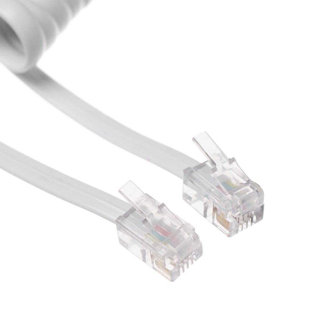 Lang telefonledning rette 2m/3m håndsett linje maskin spiral kurve 4 p 4c kontakt kobbertråd telefon volum kurve kontakt