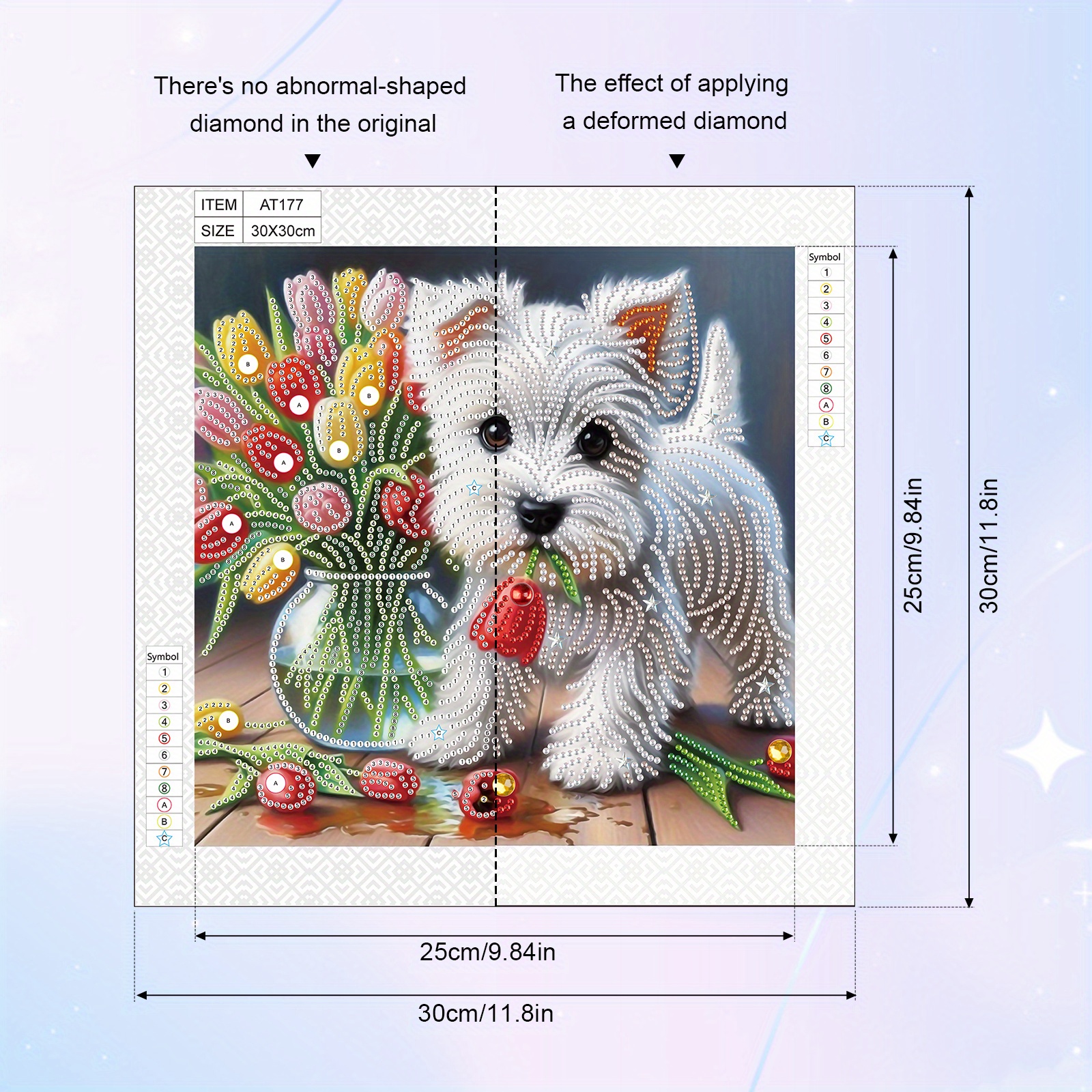 Diy hund og blomster 5d diamantkunstsett med spesielle former for nybegynnere, diamantkunstmalingssett for veggdekorasjon hjemme