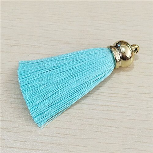 1 Uds. Pendientes borlas de seda colgantes para manualidades, tapas de extremo de plata, cepillo de borlas para DIY, accesorios para fabricación de joyas: 10