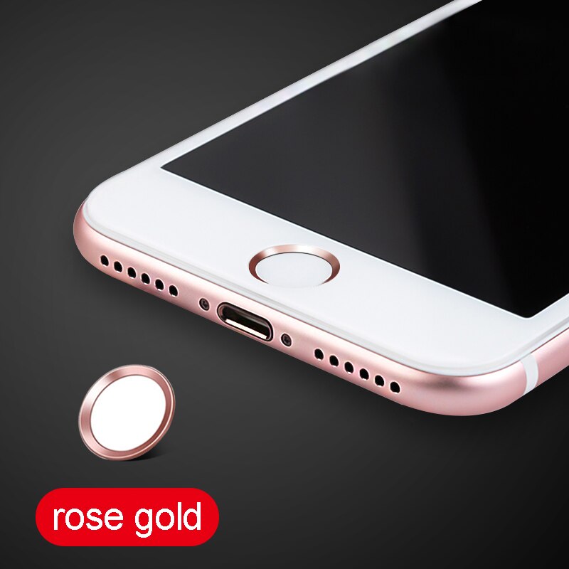 Kawaii Cartoon Phone Touch ID For iPhone Home Button Sticker Support Fingerprint Mobile Phone Stickers For iPad Air 2 Mini 4: Rose Gold
