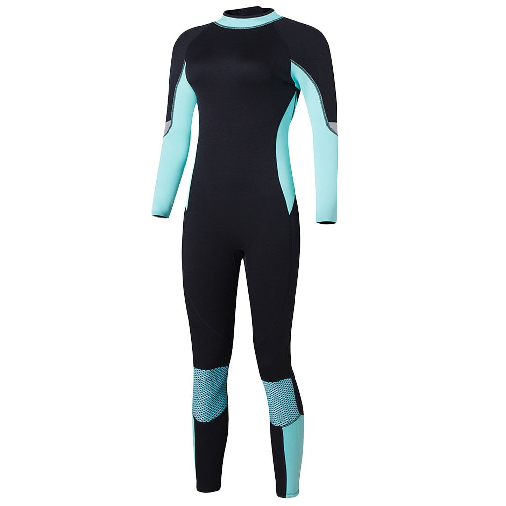 Muta da donna 1.5mm Full Body con cerniera posteriore manica lunga UPF 50 UV protezione solare muta da donna Super elasticizzata: Sky Blue S