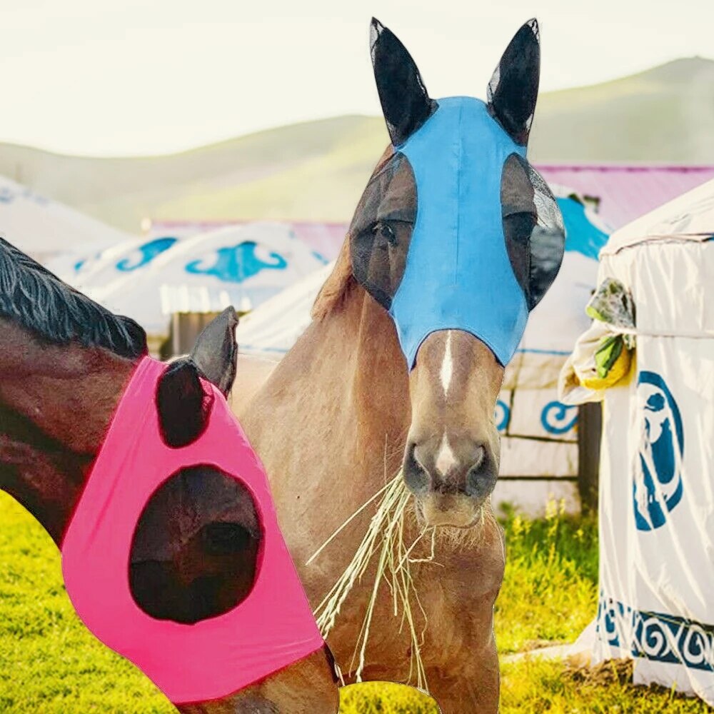 2 Stuks Zomer Anti-Muggen Horse Cover Anti-Muggen Paard Care Producten Paard Oog Oor Beschermhoes Paard kap Dierbenodigdheden