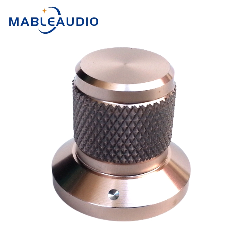1 st 25 x 17 x 22mm heltäckande aluminiumlegering solid knopp potentiometer volym ljudförstärkare räfflad knopp: Röd