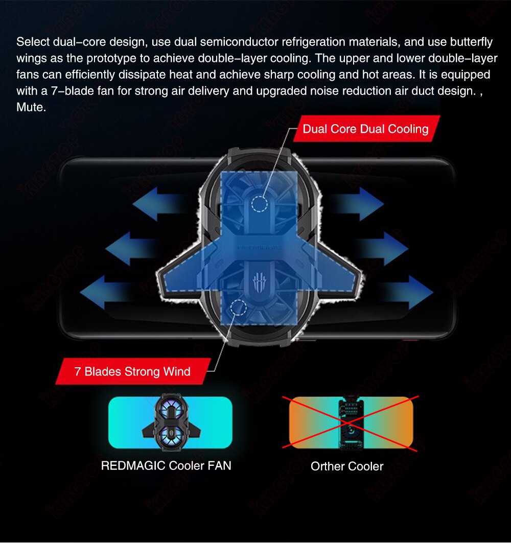 Nubia – ventilateur de refroidissement RedMagic 6 Pro pour téléphone portable, pour Android et iOS