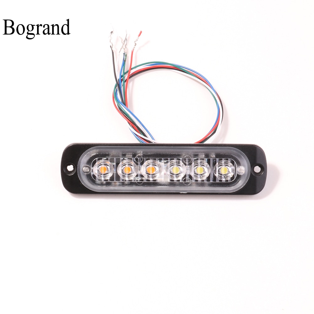 6 LED Auto Strobe Waarschuwingslampje met Synchronisatie 12-24 V politie Emergency Flashing Lightbars Surface Mount Waarschuwing Gevaar lamp