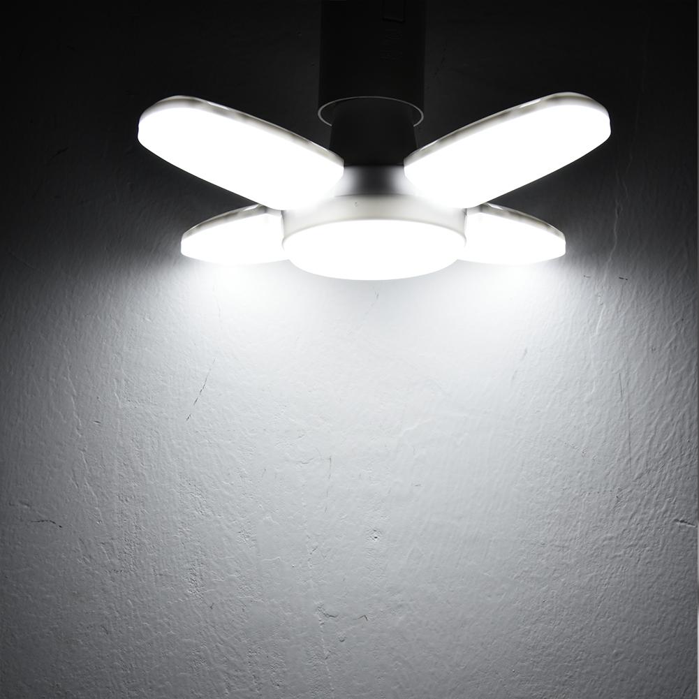 38w mini led garage lys deformerbar ventilator loftlampe  e27 4 panel industriel lys lager værksted foldning lampe pære 85-265v