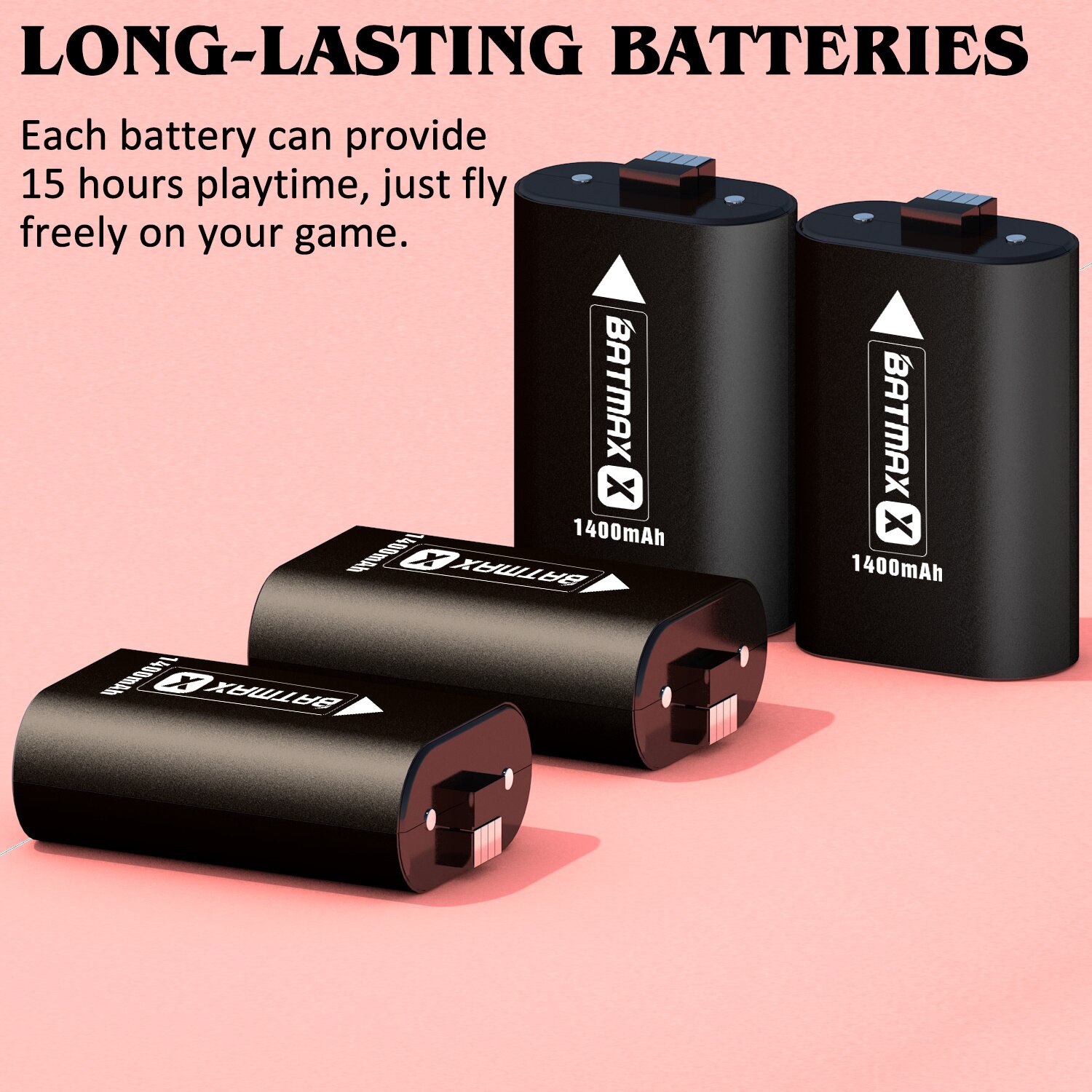 Batmax 2 Stuks 1400Mah Li-Ion Batterij Voor Xbox One / Xbox One S/Xbox One X/Xbox serie X/S Gamepads