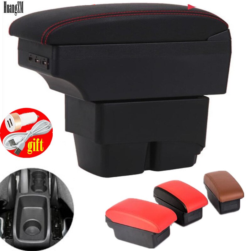 For Ford Fiesta Armrest box Interior Parts special Retrofit parts Car Armrest box Center Storage box with USB