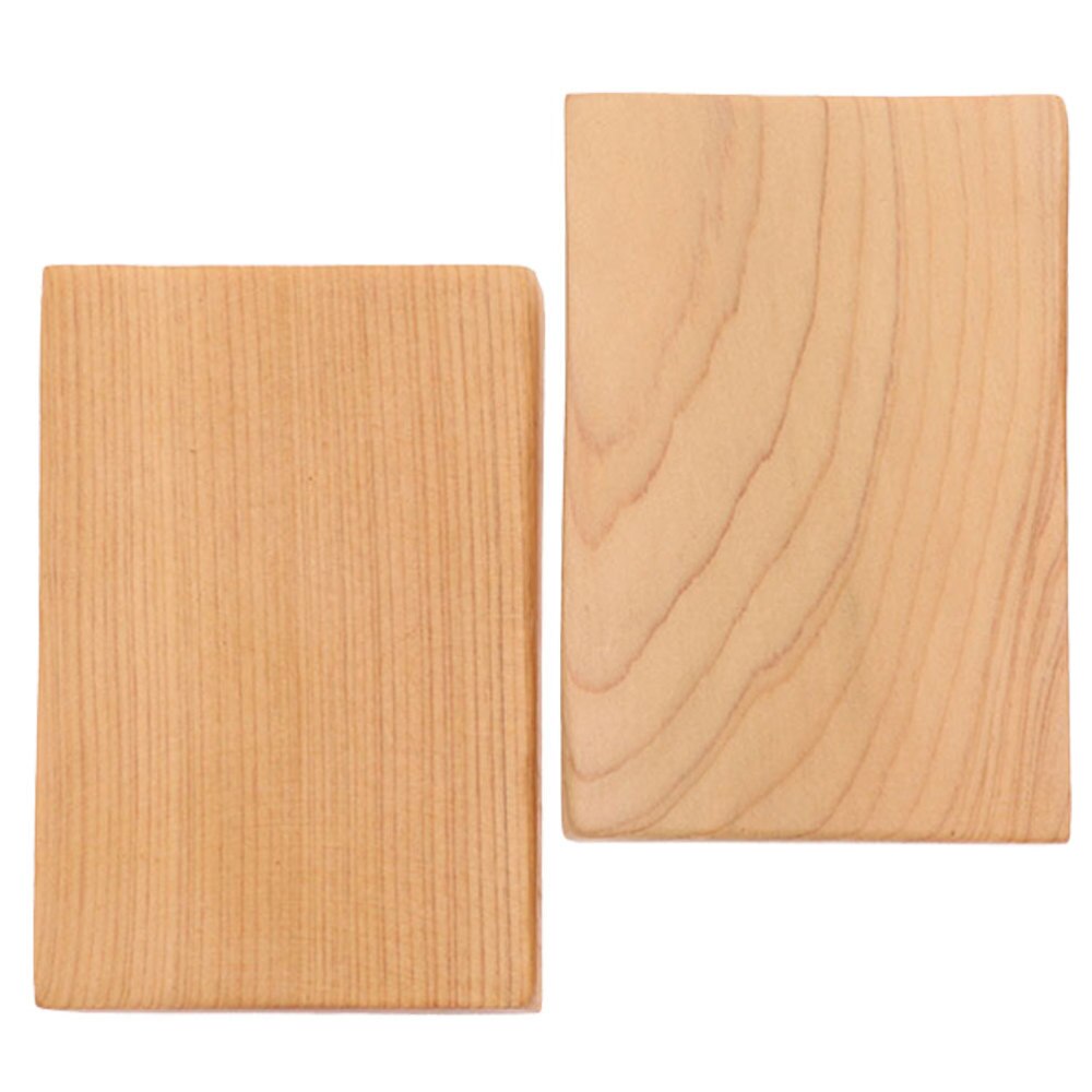 2 Pcs Thicken Wooden Block DIY Craft Cutout Smooth Wood Block for Art Crafts Project (Wood Color): Wood color 2pcs