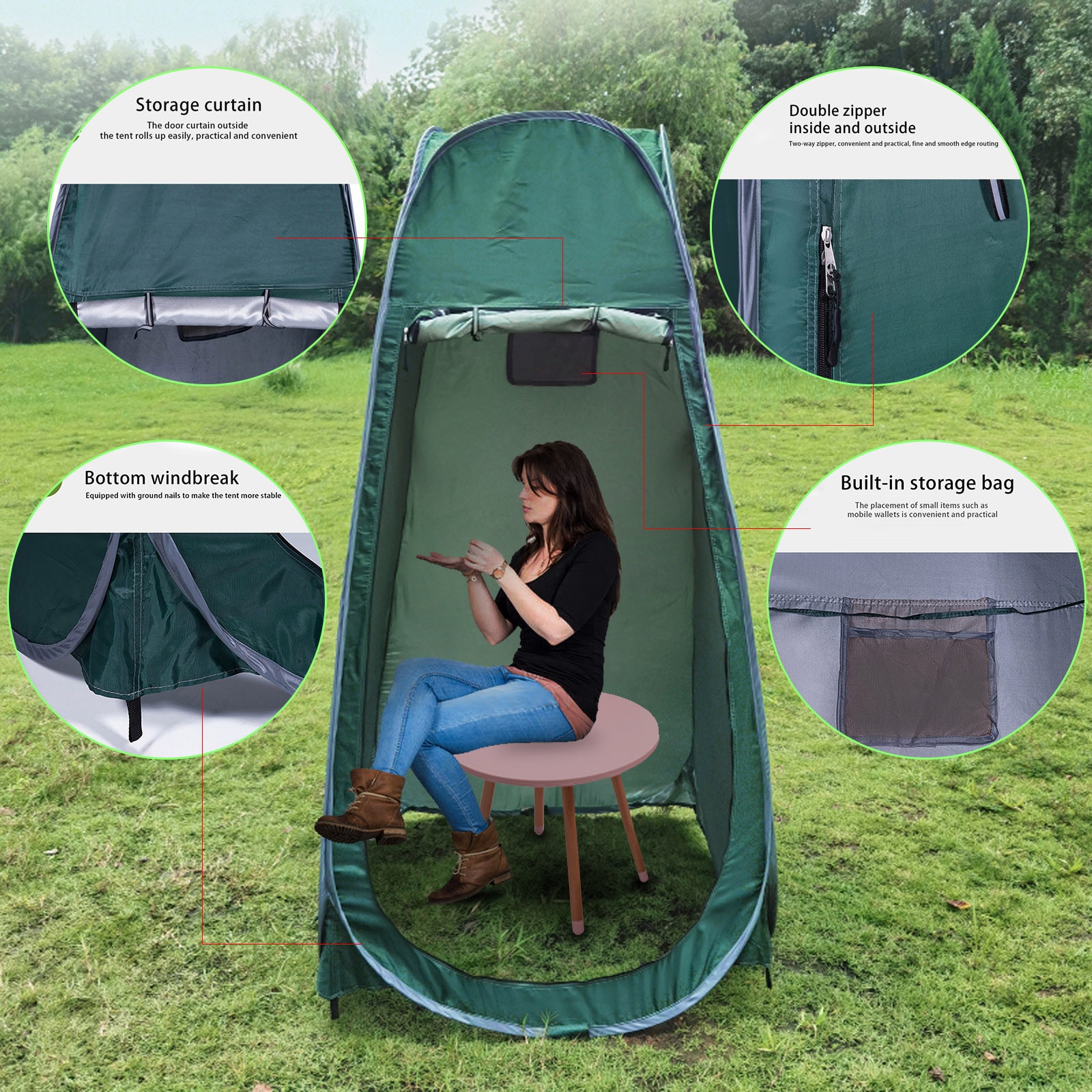 Camping Tent Палатка Volautomatische Outdoor Dressing Tent Quick-Open Douche Zwemmen Veranderende Naturehike Палатка Туристическая