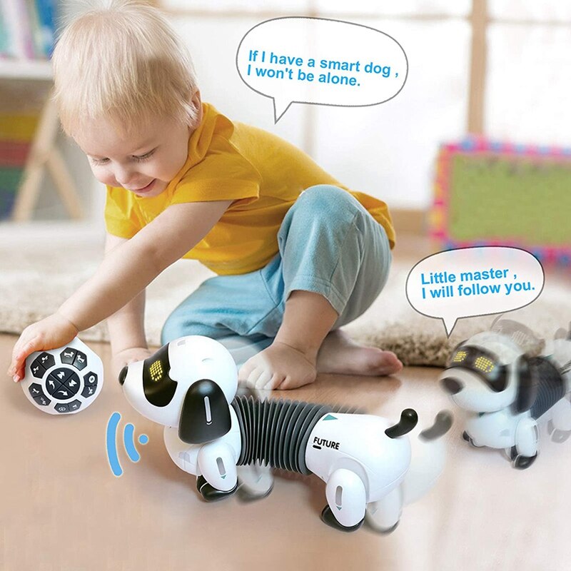 Draadloze Afstandsbediening Robot Hond Programmeerbare Lopen Bark Volgen Robot Gebaar Sensing Elektronische Huisdieren Met Led Ogen