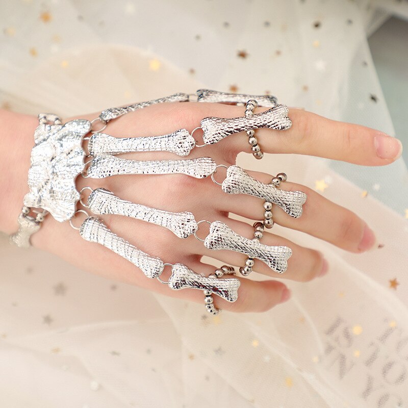 Halloween Armbinde Für Frauen gotisch Punk Hand Schädel Skelett Elastizität Einstellbar Armbinde Armreifen Femme Party Zubehör