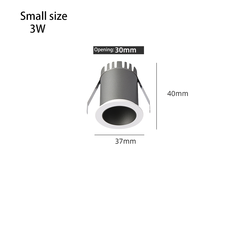 BRGT Led Mini Spot Lights Small Downlight Embedded Focos 2W5W7W Starlight Ceiling Lamp For Cabinet Display Wine Indoor Lighting: Small size 3W / 6000K white light