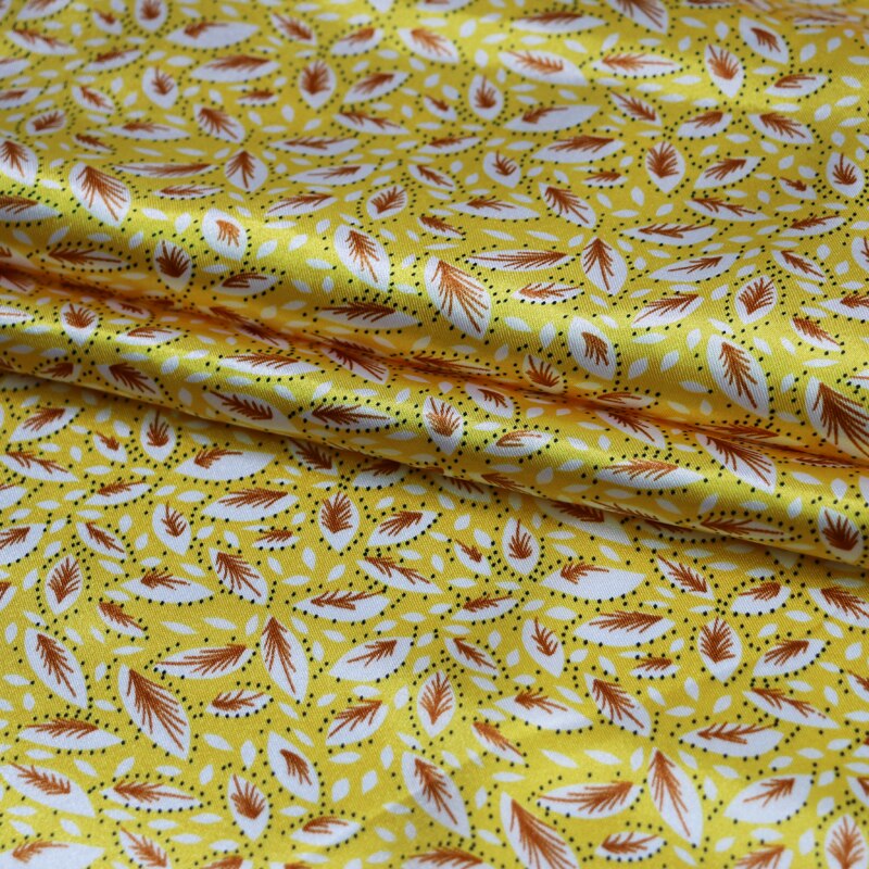 100cm*148cm leaf pattern soft polyester satin fabric charmeuse
