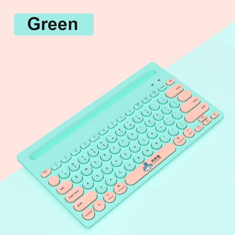 2.4G Tri-Mode Bluetooth Toetsenbord Draadloze Gaming Toetsenbord Voor Macbook Pro Iphone Ipad Tablet Pc Gamer Slient Computer toetsenbord: Green