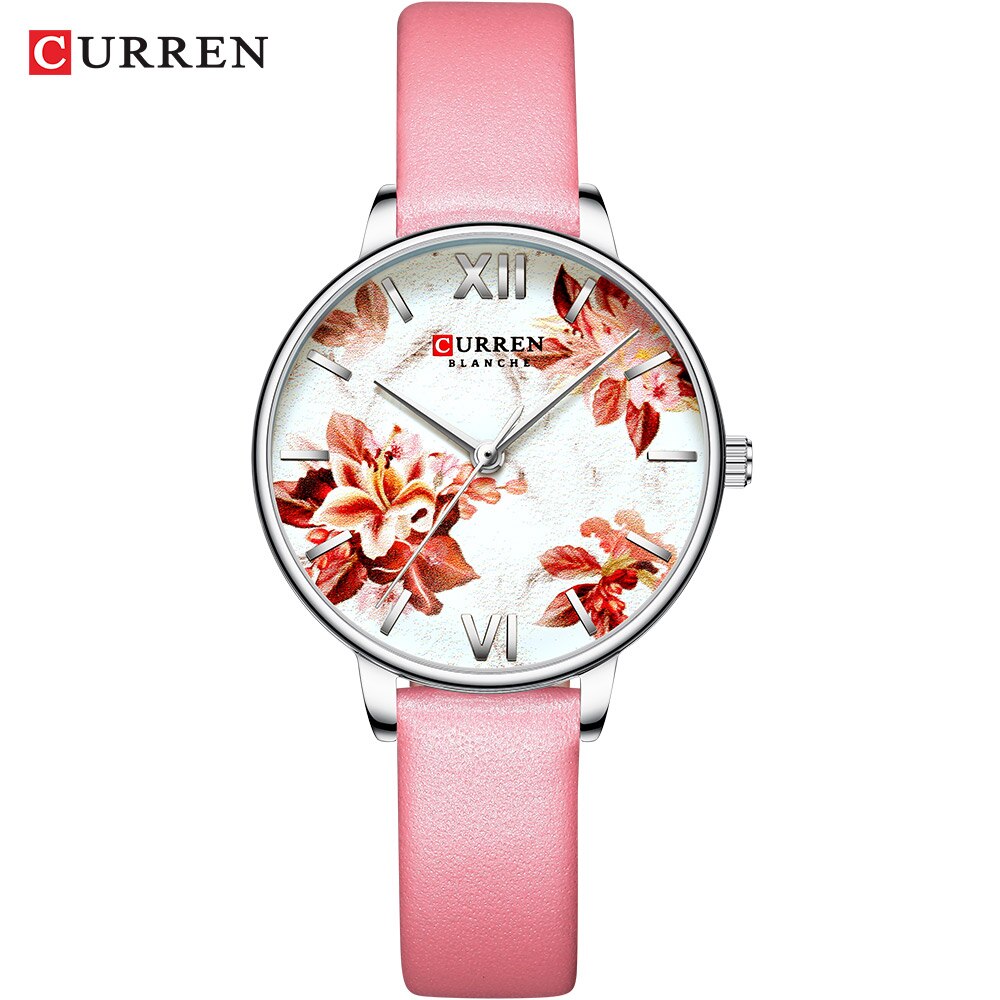 Dameshorloges curren dameshorloge casual dames quartz polshorloges met roestvrijstalen armband: L-roze horloge
