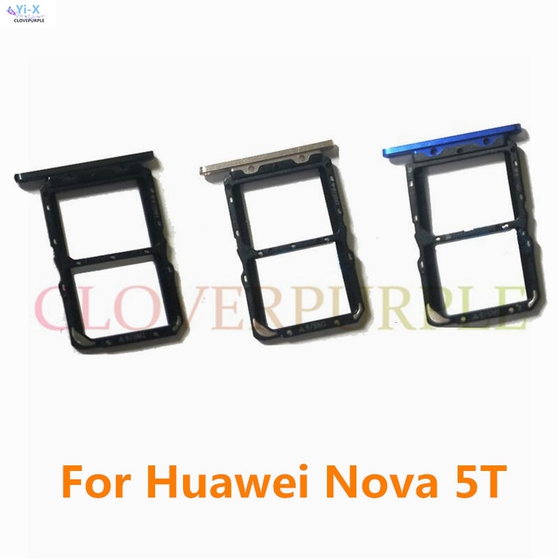 1x adaptador de cartão sim para huawei honor 20/nova 5 t peças de reparo titular slot bandeja cartão sim