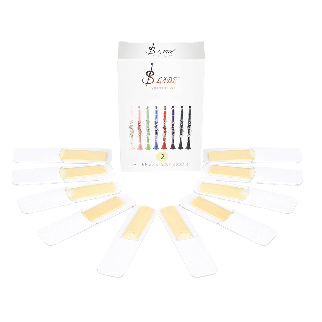 10 stks/set Bb Klarinet Riet Eb Sax Riet 2 en 3 Sterkte Riet voor Klarinet Sopraan Alt Tenor Sax Houtblazers instrument Accessoires