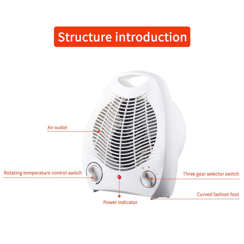 Fan Heater For Home 800/1500w Mini Electric Heater Home Heating Electric Warm Fan Office Room Heater Handy Air Heater Warmer Fan