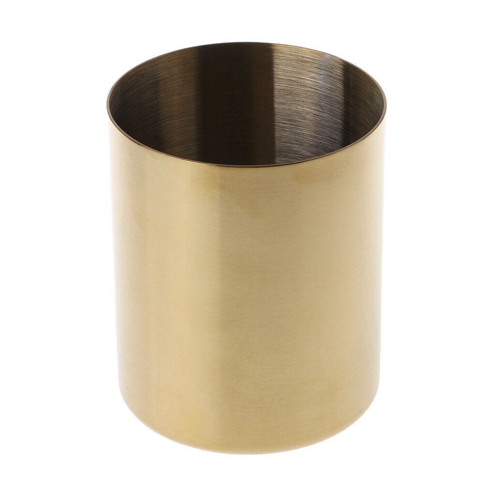 Golden Pen Pencil Pot Holder Container Organizer Home Desk Stationery Decor: Default Title