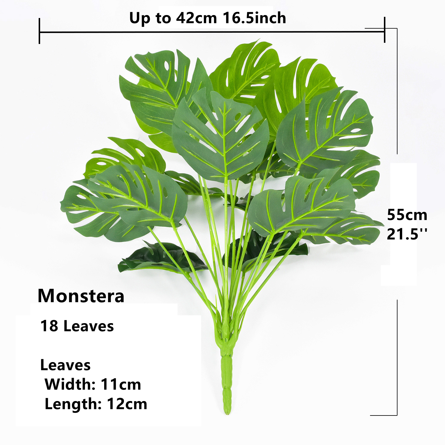 Artificial Tropical Flowers 43''/32'' Faux Bird of Paradise Plant Palm Leaves for Floral Arrangement for Home Party Office Decor: Monstera Bouquet