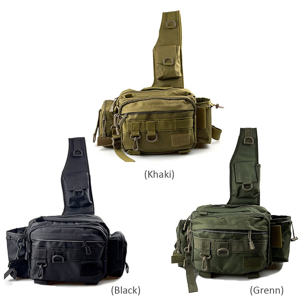 Multifunctional Fishing Tackle Bags Single Shoulder Crossbody Bag Waist Pack Fish Lures Gear Utility Storage Fishing Bag