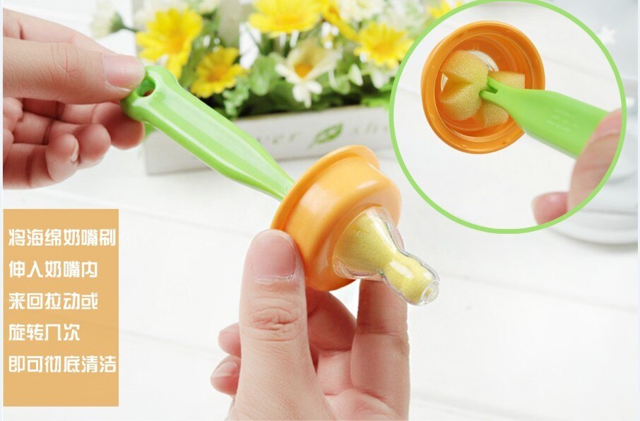 Baby Fles Borstels Tepel Nylon Borstelharen Plastic Borstel Set Cup Borstel Fles Fles Zuigfles Borstels