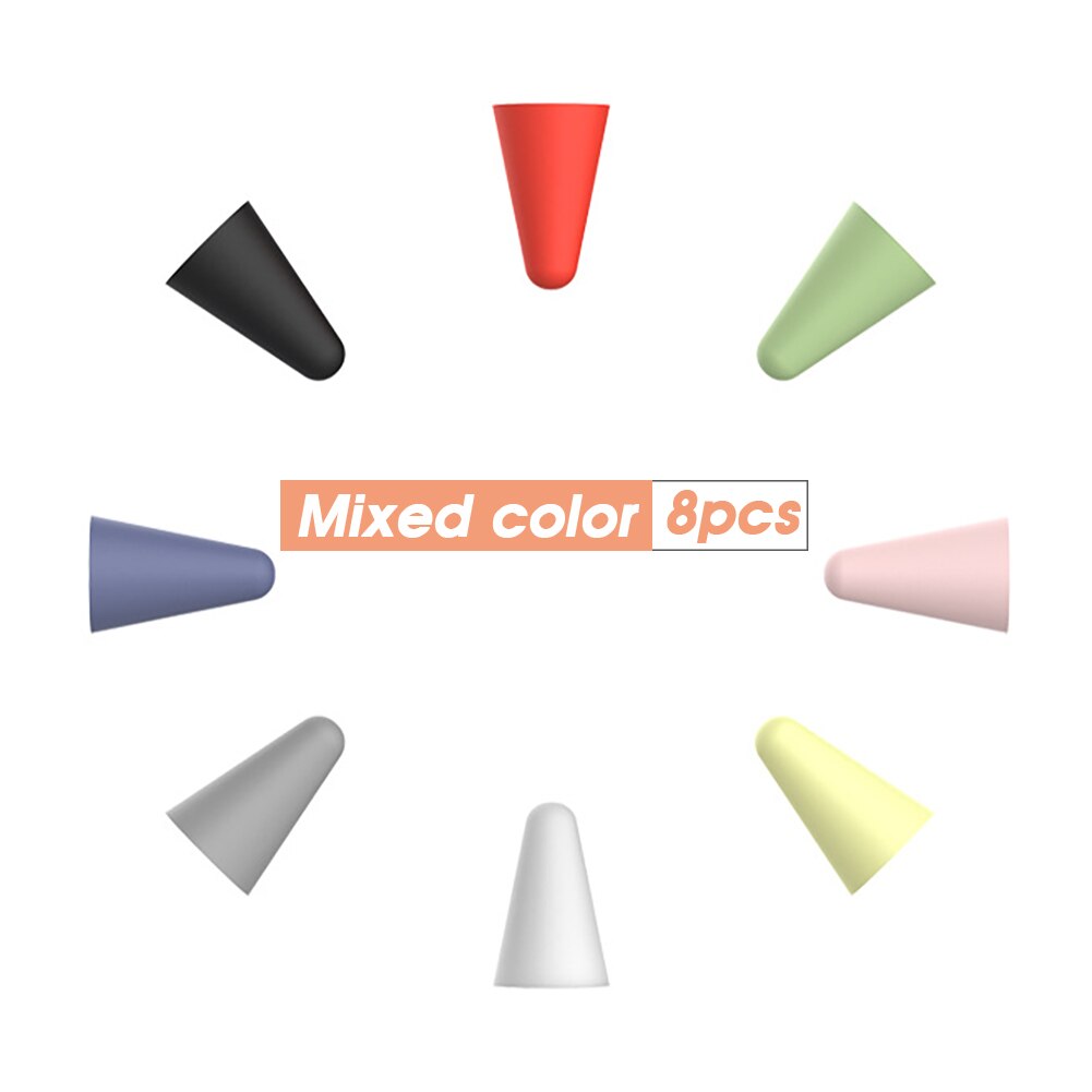 8 Stuks Siliconen Vervanging Tip Penpunt Antislip Beschermende Cover Case Voor Apple Potlood 1st 2nd Touchscreen Stylus Pen nib Cover Bag