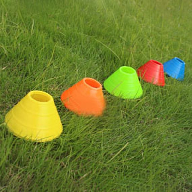 OKBY Voetbal trainingskegel – 10 stuks voetbaltrainingskegel voetbalbarrières accessoires voor markeerhouder van kunststof (groen