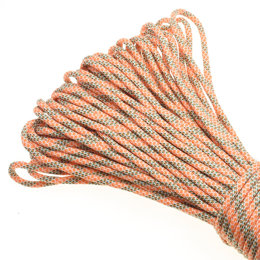 1 Stück 100ft 550 Paracord Fallschirm schnur Schlüsselband Mil spez Typ III 7 Strang Kern zum Klettern Camping Schnallen Armbinde: Nickel-Freies Weiß