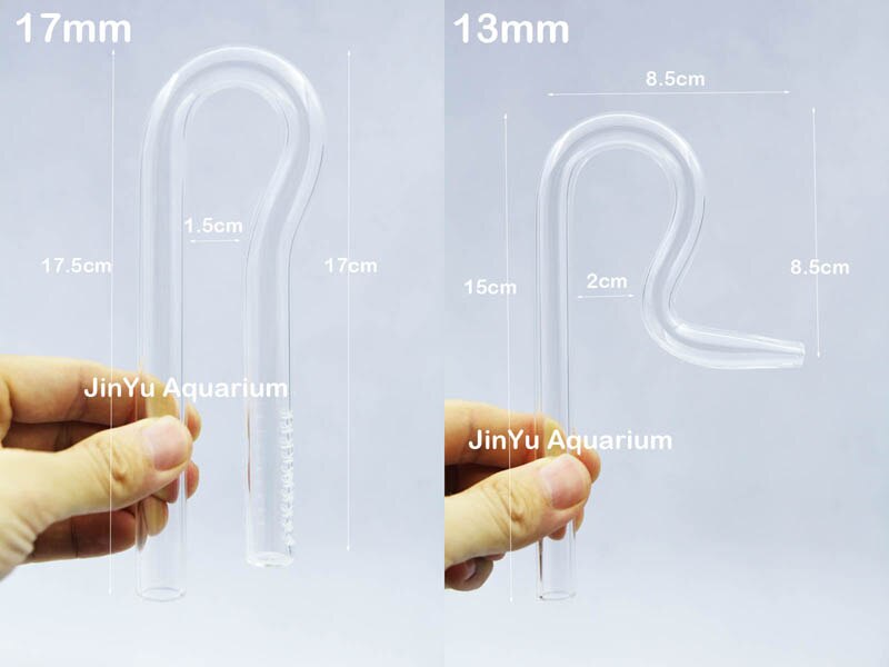 Lilie glas rohr Mini nano 13mm 10mm 17mm zufluss abfluss Jet Energie abfluss fisch pflanzen Panzer Aquarium Filter zubehör: 17mm in 13mm aus