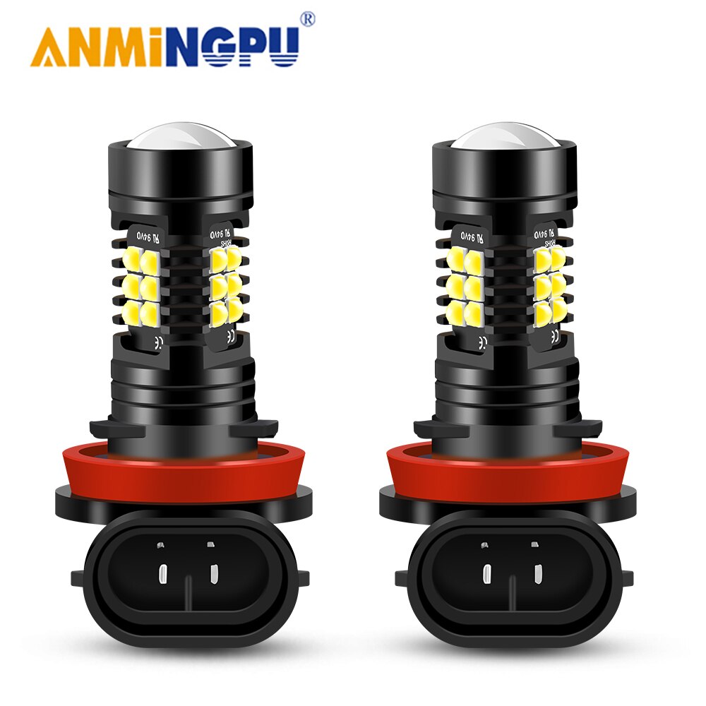 ANMINGPU 1x LED Nebel H11 H8 H9 9005/HB3 9006/HB4 H7 H16 LED-nebelscheinwerfer PSX24W PSX26W p13W LED Auto Nebel Lampe 3030SMD Weiß 12V
