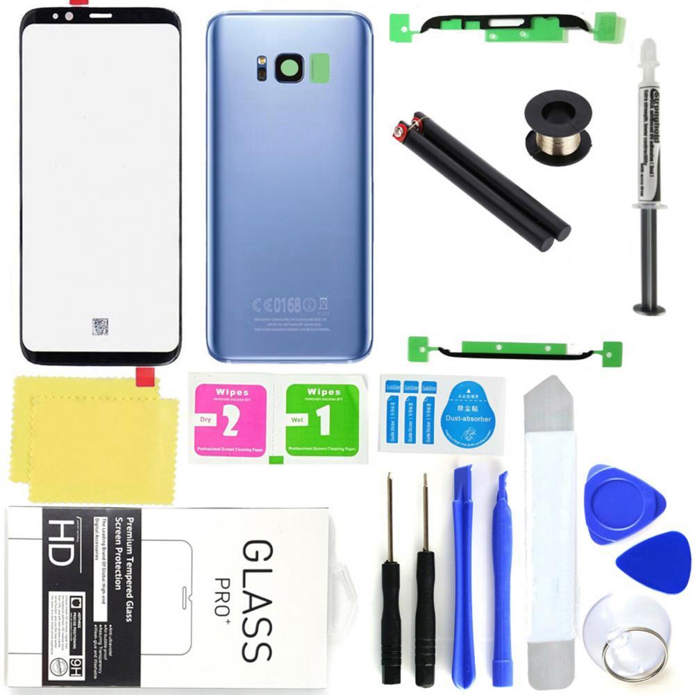 Kit de reparación de pantalla de vidrio frontal para Samsung Galaxy S8 Plus, accesorios de pantalla táctil para teléfonos móviles