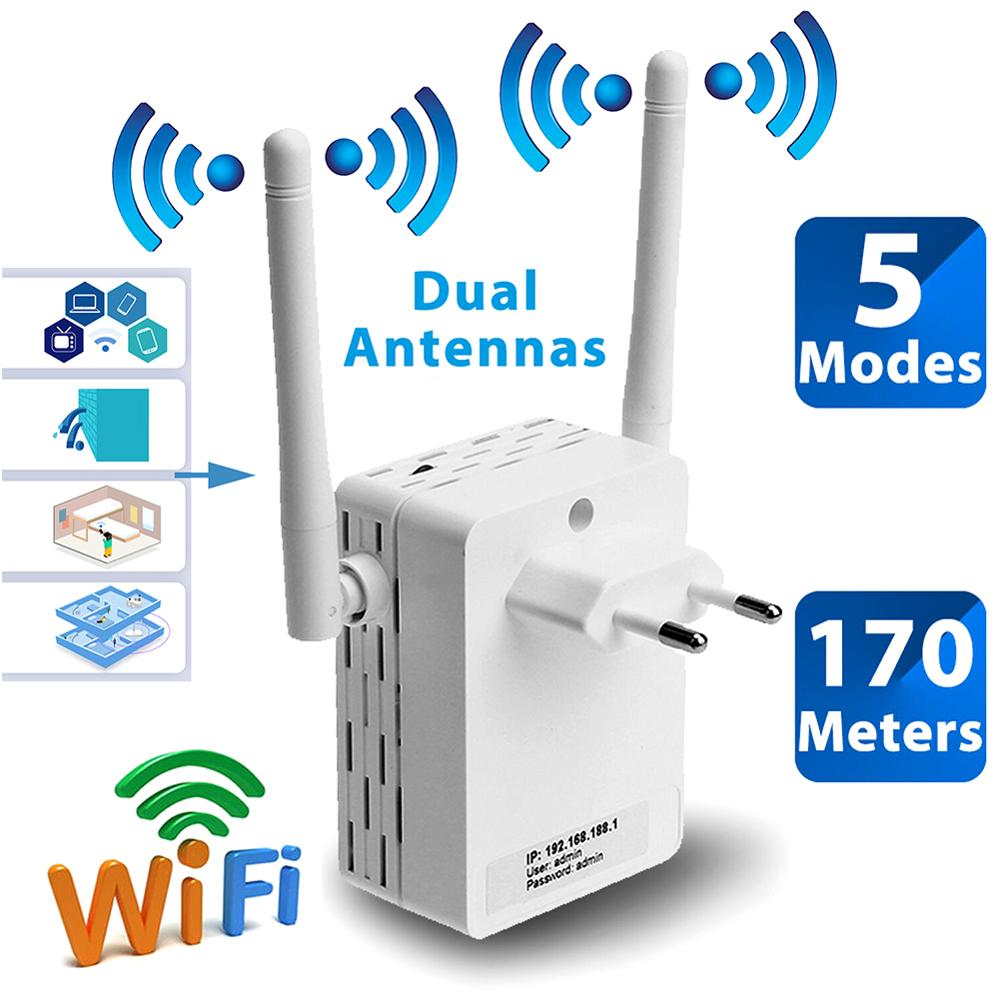 2.4Ghz Draadloze Wifi 300Mbps 2 Poorten Repeater Router High Gain Antennes Bridge Signal Versterker Wi Fi Access Point lange Afstand