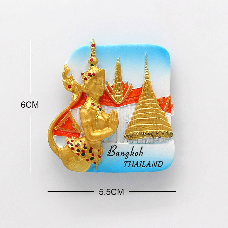 3d magnetisk køleskab thailand pattaya elefant rejer suppe pasta souvenir bangkok køleskab magneter samling boligindretning: Gylden buddha 1