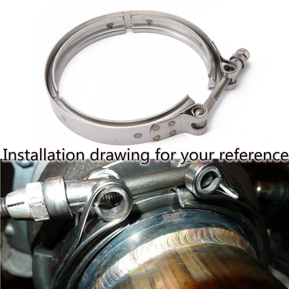 4.5" Inch V-Band /V Band Clamp Flange Kit For Turbo Exhaust Wastegate Fabrication Car Sport HU-VKG45