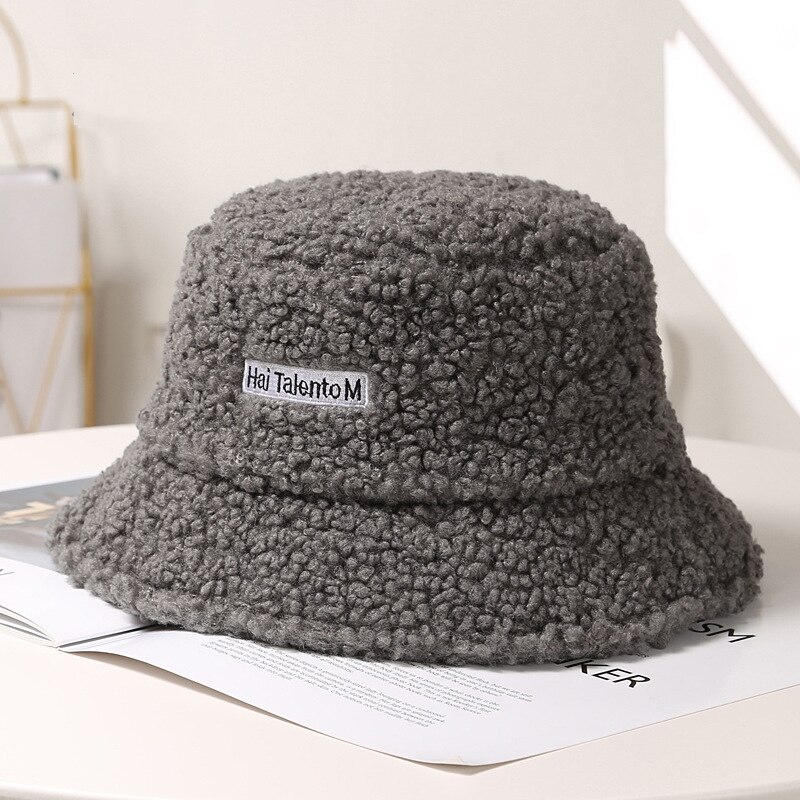 Winter Vrouwen Hoeden Teddy Fluwelen Warm Oor Protector Visser Hoed Accessoires Vintage Lam Fluwelen Cap Mooie Pluche Emmer Hoed CL99: 6