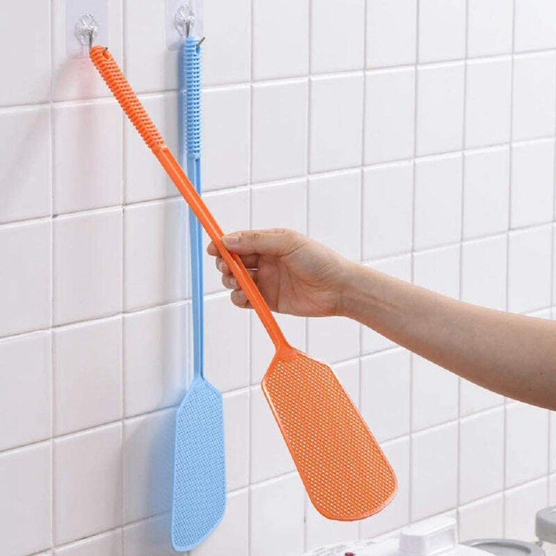 Fly Swatter 10Pack Manual Swat Pest Control Long Handle Swatter Plastic Fly Swats Set Mosquitoes Fly Killer Color Mixing