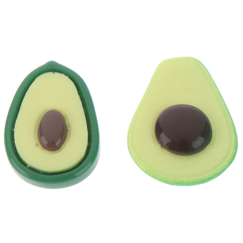 10pcs Avocado Slices Slime Supplies Toy Addition For Fluffy Clear Slime Resin Fruit Slices Charms Accessories