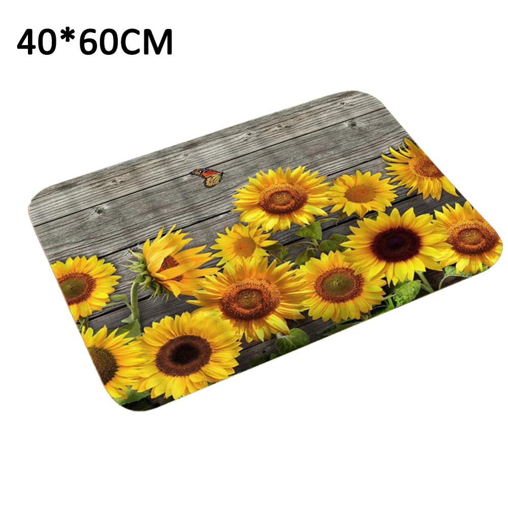 Porta Zerbino telecamera Da Letto Ingresso Cucina Girasole Stampato Pavimento Zerbino Rettangolo Antiscivolo Da Cucina Tappeto sporco cacciatore Pavimento Tappetini D20: F